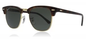 image of Ray-Ban 3016 Clubmaster Sunglasses Red Havana 990/58 Polariserade Small 49mm