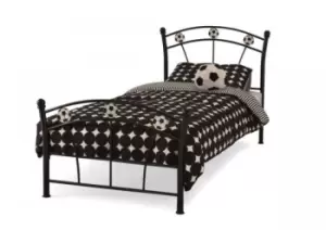 Image of Serene Soccer 3ft Single Black Metal Bed