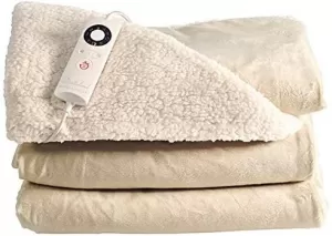 image of Dreamland Dreamland Champagne Velvety Sherpa Heated Overblanket/Throw