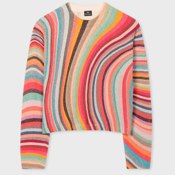 Image of Paul Smith Womens 'Swirl' Boucle Crew Neck Sweater