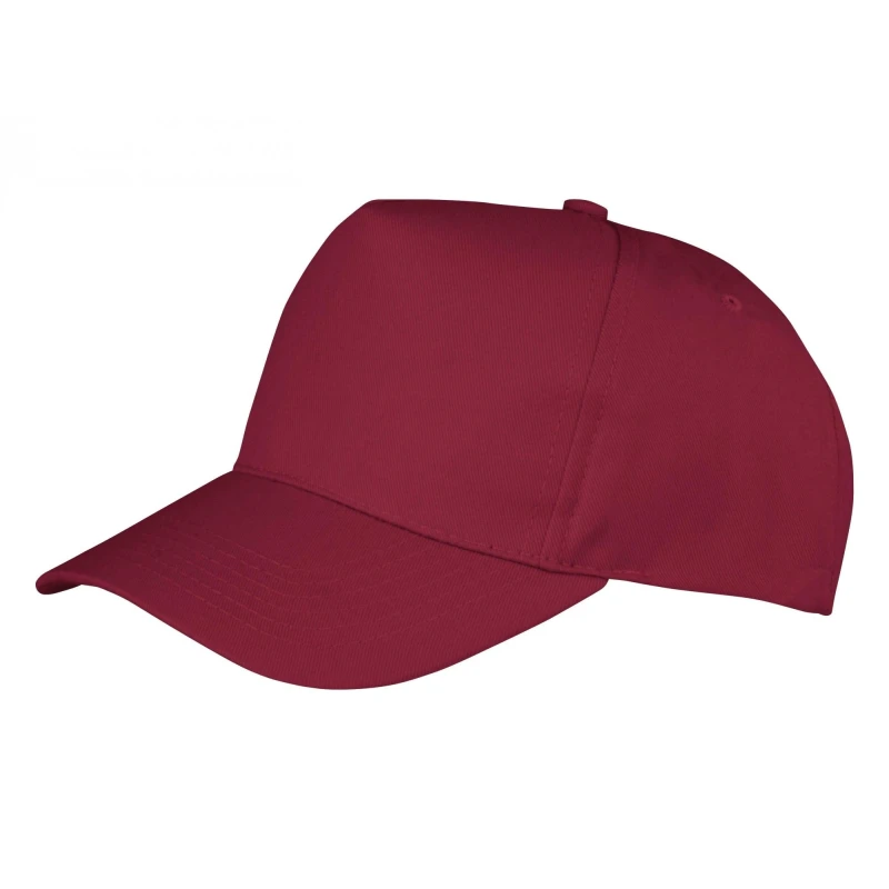Image of Result Headwear Boston 65 35 Polycotton Cap in Burgundy Burgundy Unisex One Size