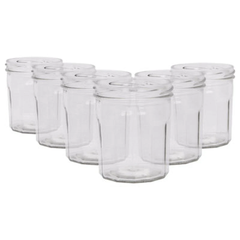 Image of Argon Tableware Glass Jam Jars - 250ml - Pack Of 6