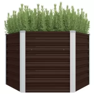 image of Vidaxl Garden Raised Bed Brown 129x129x77cm Galvanised Steel