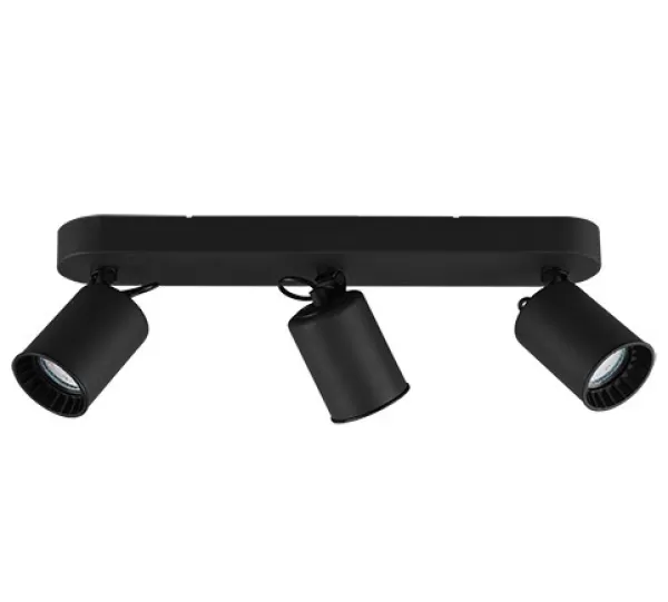 Image of Pago Modern 3 Light Ceiling Spotlight Bar Black Matt