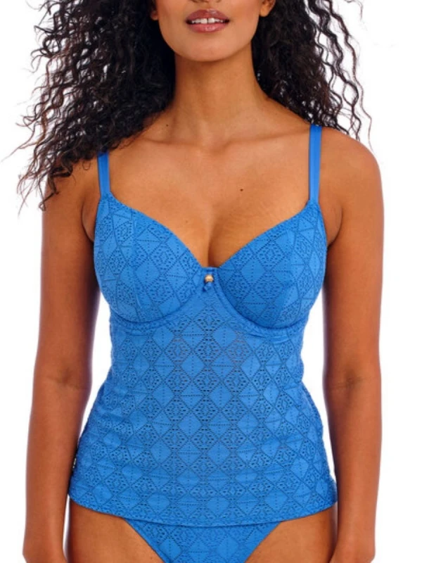 Image of Freya Womens Nomad Nights Tankini Top in Blue Size: 36E Blue Female 36E