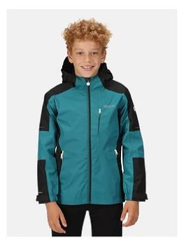 Image of Boys, Regatta Regatta Kids Calderdale Ii Waterproof Jacket - Green/black, Green/Black, Size 11-12 Years