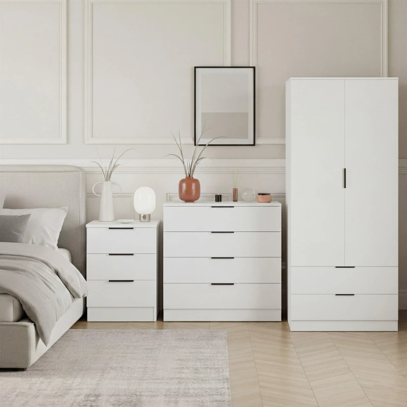 Image of Lassic Vida Designs Trega 3 Piece Bedroom Set 3 White unisex 3 Piece