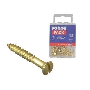 Image of ForgeFix Wood Screw Slotted Raised Head ST Solid Brass 5/8in x 6 Forge Pack 25
