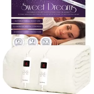 Image of Sweet Dreams Electric Blanket Double Size - Dual Controls - Luxury Bed Fleece Heated Mattress Cover