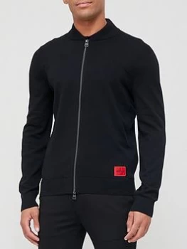 Image of Hugo Boss San Jaque Zip Through Knitted Jacket Black Size 2XL Men