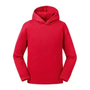 image of Russell Kids/Childrens Authentic Hooded Sweatshirt (7-8 Years) (Classic Red)