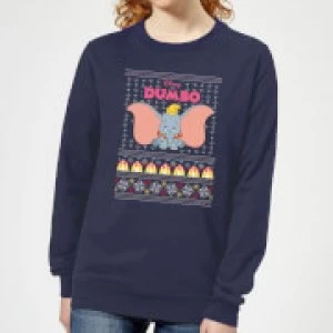 Image of Disney Classic Dumbo Womens Christmas Sweatshirt - Navy - L