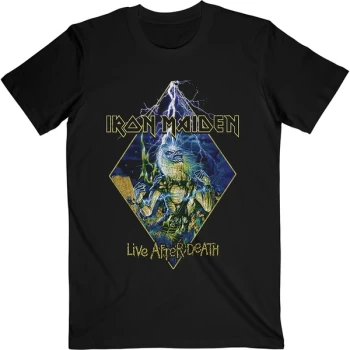 Image of Iron Maiden - Live After Death Diamond Unisex Large T-Shirt - Black