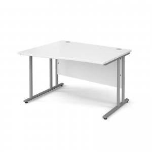 Image of Maestro 25 SL Left Hand Wave Desk 1200mm - Silver Cantilever Frame wh