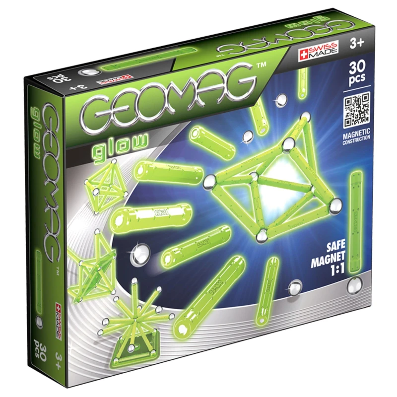 Image of Geomag Glow Magnetic Construction Set (30 Piece, Multi-Color)