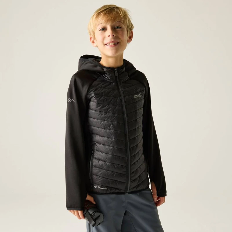 Image of Regatta Hybrid Jacket Child Regatta Andreson Noir Unisex 9/10 ans