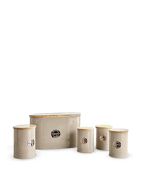 Image of Tower Tower Canister & Bread Bin Storage Set Brown OT52101