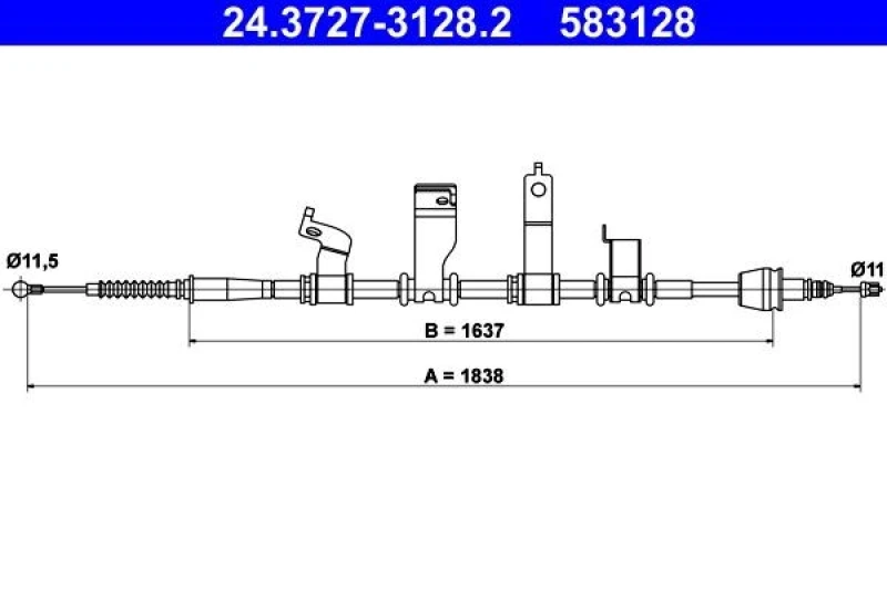 Image of Handbrake cable ATE 24.3727-3128.2
