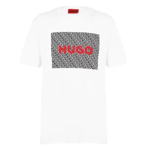 Image of HUGO Hugo Dulive Logo T-Shirt - White Size XS Men