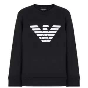 Image of Emporio Armani Eagle Logo Sweater - Blue