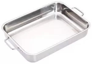 image of Stainless Steel Heavy Duty 37cm x 27cm Roasting Pan