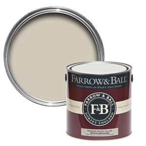 Image of Farrow & Ball Estate Shaded white No. 201 Matt Emulsion Paint 2.5L