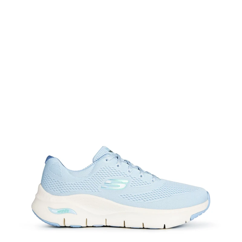 Image of Skechers Engineered Mesh Lace-Up Low-Top Trainers Womens - Blue Blue 3