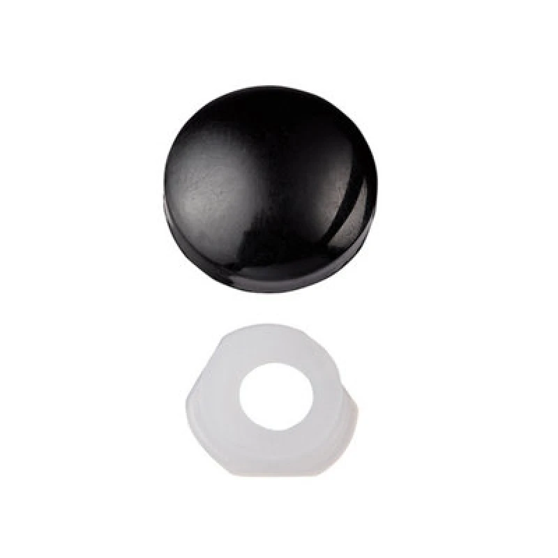 Image of Unifix Dome Cap Screw Covers And Washers - Black - 9Tqdometop/005 - Box Of 200