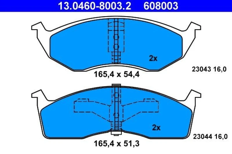 Image of ATE 13.0460-8003.2 Brake pad set excl. wear warning contact Brake Pad Set,disc brake (402)