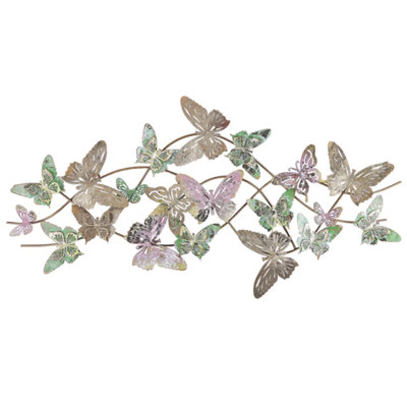 Image of Beliani Wall Decor Butterfly Gallium Metal 53cm Multicolour
