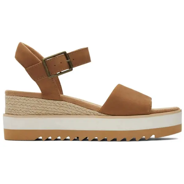 Image of Toms Womens Diana Leather Wedge Sandals - UK 4 Brown female PS4148TAN4