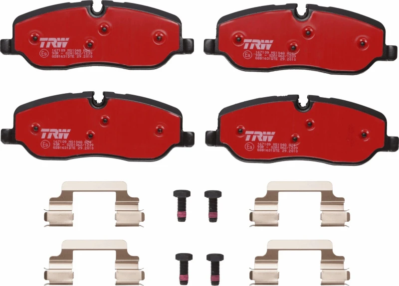 Image of TRW GDB1631DTE Brake pad set prepared for wear warning indicator, with brake caliper screws Brake Pad Set,disc brake (402)