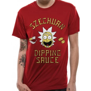 image of Rick And Morty - Szechuan Sauce Mens X-Large T-Shirt - Red