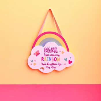 Image of Cheerful Rainbow Hanging Plaque - Nana