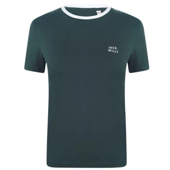 image of Jack Wills Trinkey Ringer T-Shirt - Dark Green