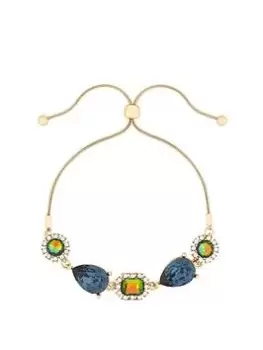 image of Mood Gold Blue Vitral Halo Toggle Bracelet