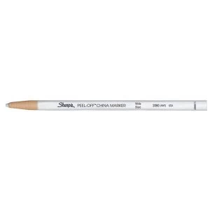 Image of Sharpie China Wax Marker Pencil Peel-off Unwraps To Sharpen White Pack of 12