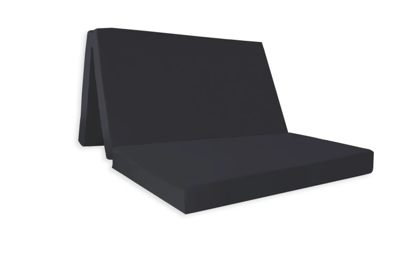 Image of Mattress Guru Badenia Double Folding Z Bed Futon Mattress with Protective Travel Cover Jet Black