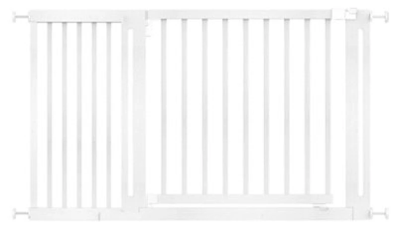 Image of Safetots Wooden Elegance Gate, White, 135Cm - 143Cm, Pressure Fit Safety Gate, 73Cm Extra Wide Doorway, Easy Installation