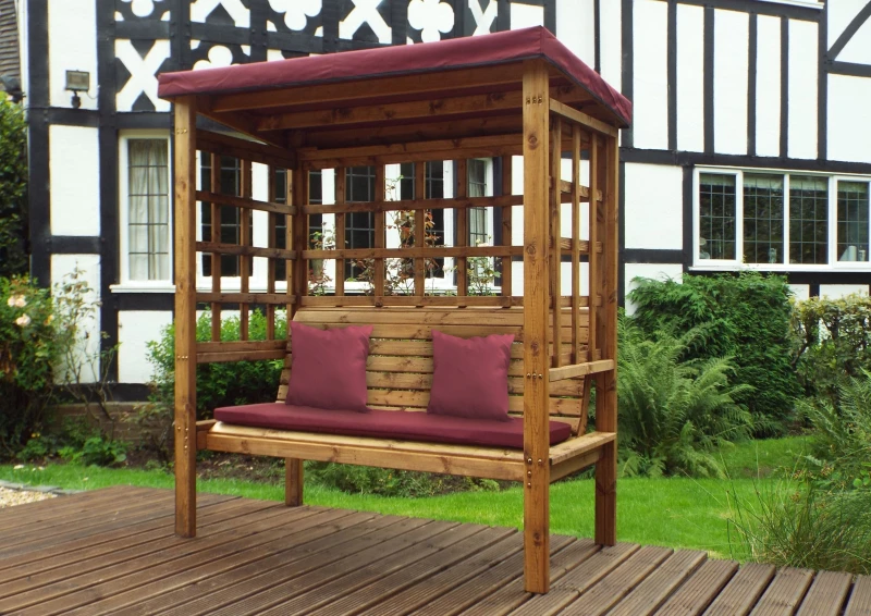 Image of Charles Taylor Trading Bramham Three Seater Arbour Burgundy in Brown Brown Unisex