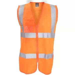 image of Result Core Mens Zip Through Hi Vis Safety Tabard/Vest (XXL/3XL) (Fluorescent Orange) - Fluorescent Orange