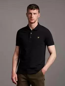 Lyle & Scott Plain Polo Shirt - Black Size XL Men