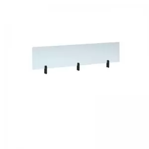 Image of Desktop clear acrylic screen topper with Black brackets 1400mm wide