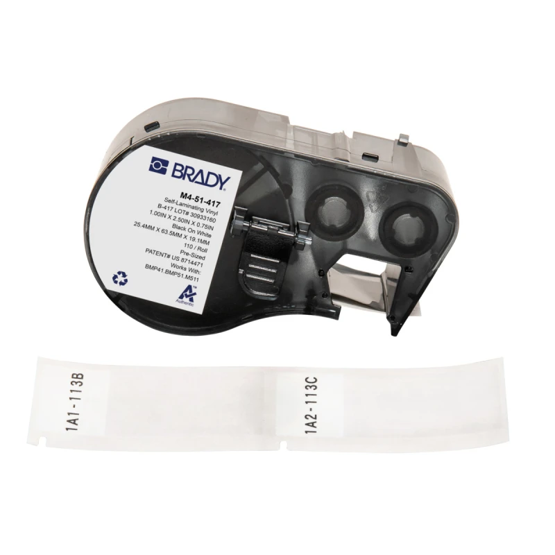Image of Brady M4-51-417 printer label Black. White Self-adhesive printer label