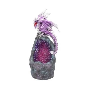 Image of Amethyst Crystal Protecting Dragon Figure