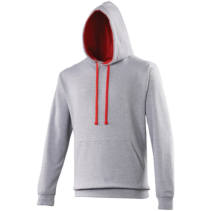 Image of AWDis AWDis Men Varsity Hooded Sweatshirt Hoodie in Dark Grey Size: X-Small Dark Grey XS Male 5054171853489