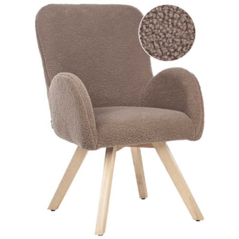 Image of Beliani Boucle Armchair Brown Bjarn