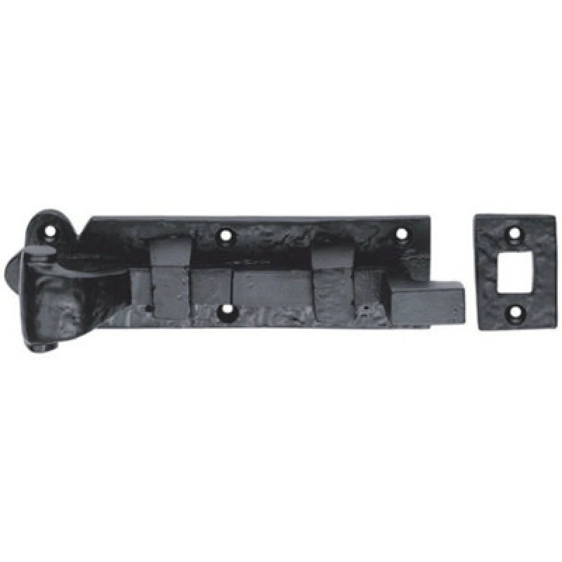 Image of Loops Cranked Barerel Surface Mounted Door Bolt Lock 115 x 31mm Black Antique Black unisex