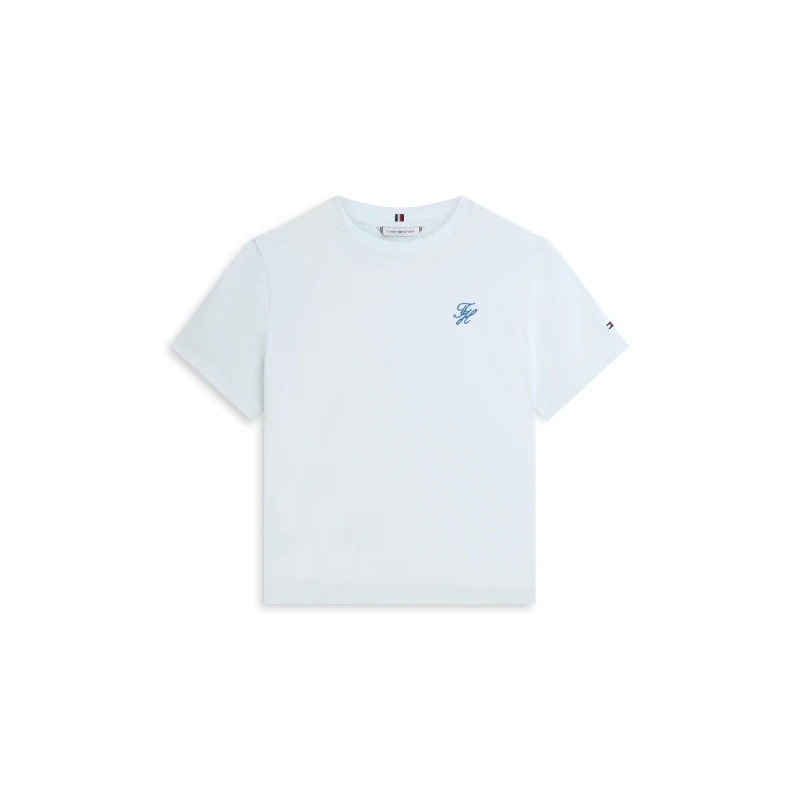Image of Tommy Hilfiger Womens Script T-Shirt Keepsake Blue female 10 (S)