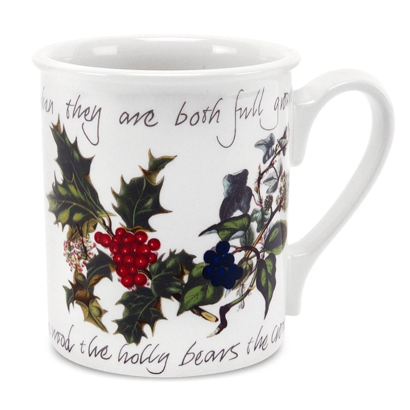 Image of Portmeirion Holly and Ivy The Holly and the Ivy Set of 6 Breakfast Mugs Green unisex One Size